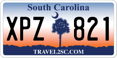 SC license plate XPZ821