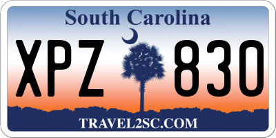 SC license plate XPZ830