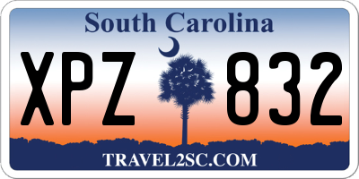 SC license plate XPZ832
