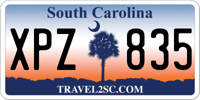 SC license plate XPZ835
