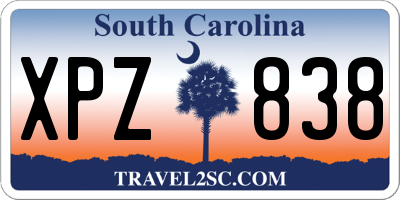SC license plate XPZ838