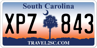 SC license plate XPZ843