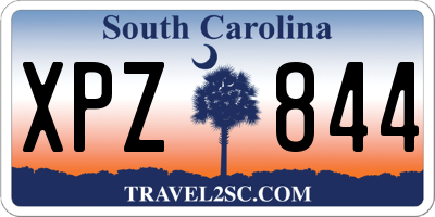SC license plate XPZ844