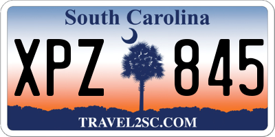 SC license plate XPZ845