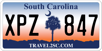 SC license plate XPZ847