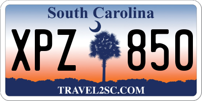 SC license plate XPZ850