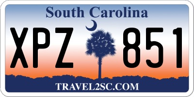 SC license plate XPZ851