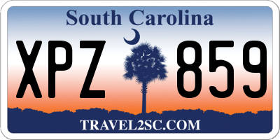 SC license plate XPZ859