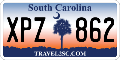 SC license plate XPZ862