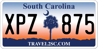 SC license plate XPZ875