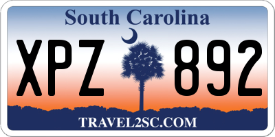 SC license plate XPZ892