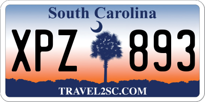 SC license plate XPZ893