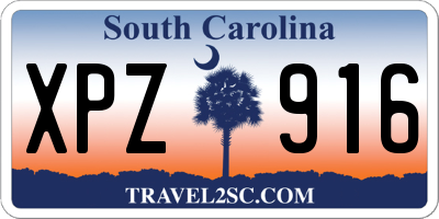 SC license plate XPZ916