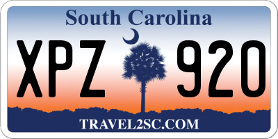 SC license plate XPZ920