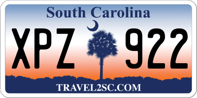 SC license plate XPZ922
