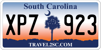 SC license plate XPZ923