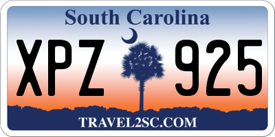 SC license plate XPZ925