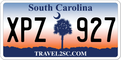 SC license plate XPZ927