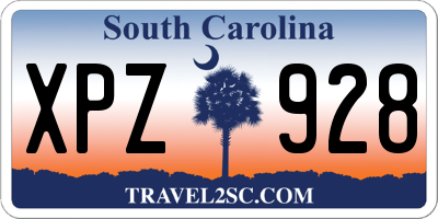 SC license plate XPZ928