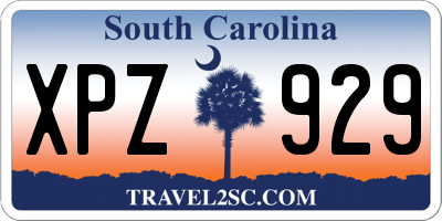 SC license plate XPZ929