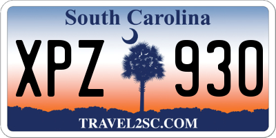 SC license plate XPZ930