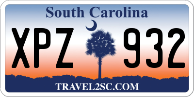 SC license plate XPZ932
