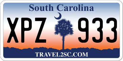 SC license plate XPZ933