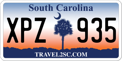 SC license plate XPZ935