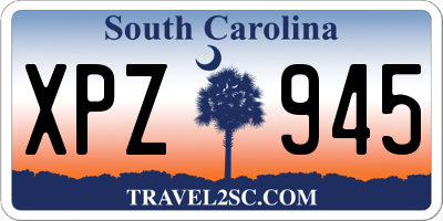 SC license plate XPZ945
