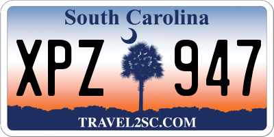 SC license plate XPZ947