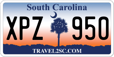 SC license plate XPZ950