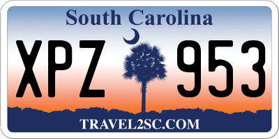 SC license plate XPZ953
