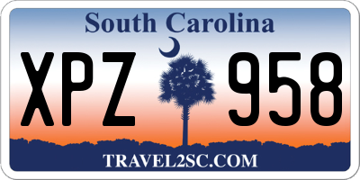 SC license plate XPZ958