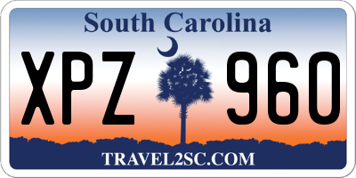 SC license plate XPZ960