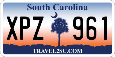 SC license plate XPZ961