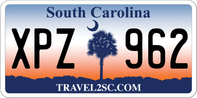 SC license plate XPZ962