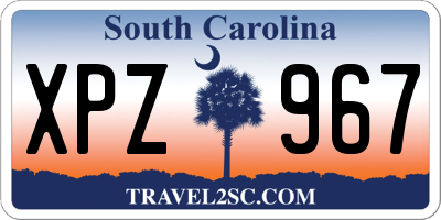 SC license plate XPZ967