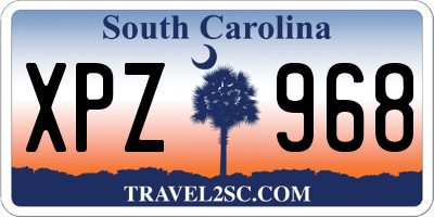 SC license plate XPZ968