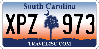 SC license plate XPZ973