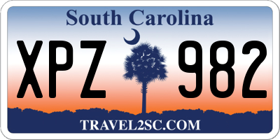 SC license plate XPZ982