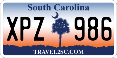 SC license plate XPZ986