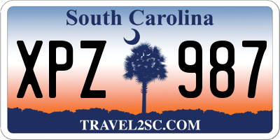 SC license plate XPZ987