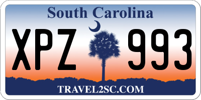 SC license plate XPZ993
