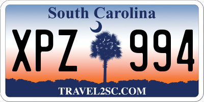 SC license plate XPZ994