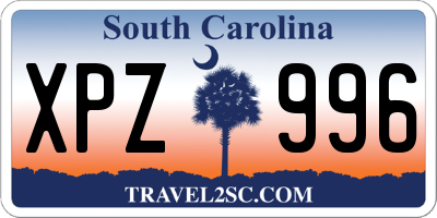 SC license plate XPZ996
