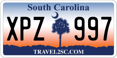 SC license plate XPZ997