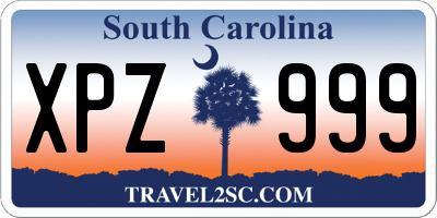 SC license plate XPZ999
