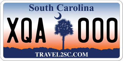 SC license plate XQA000