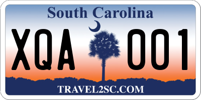 SC license plate XQA001