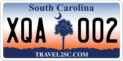 SC license plate XQA002